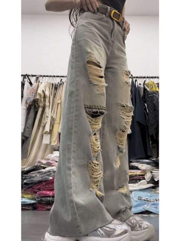 Vintage ripped denim pants - Image 5