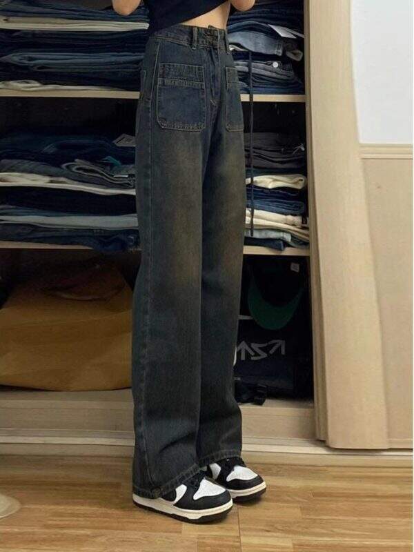 Retro high waisted denim pants - Image 5