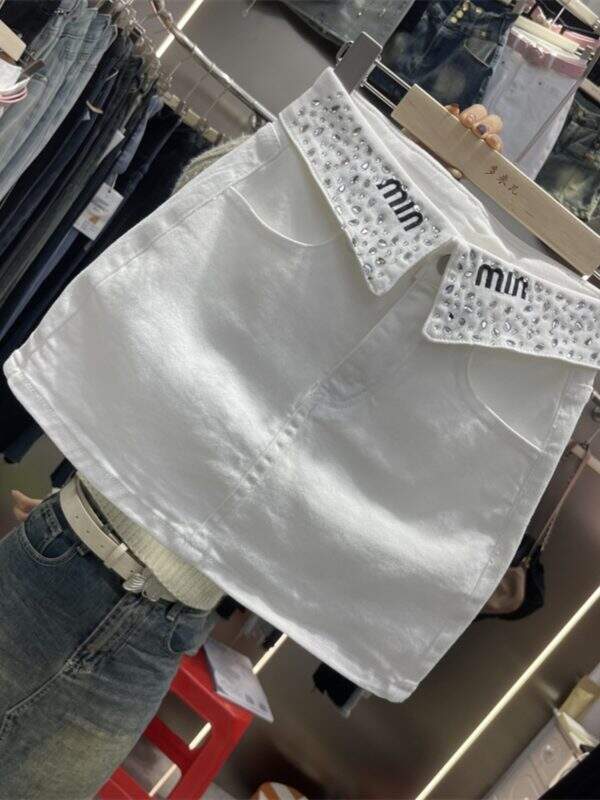American high waisted denim short skirt - Image 3