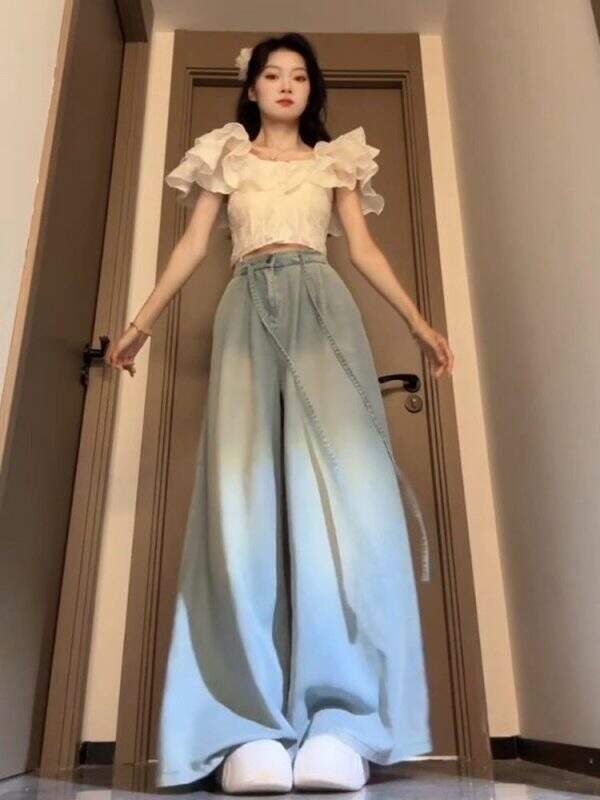 Retro loose denim pants - Image 4