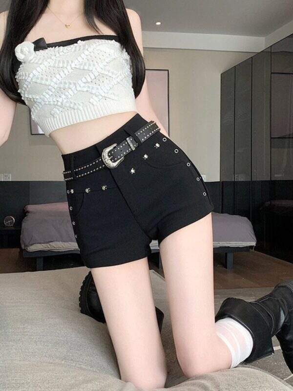 Black denim shorts - Image 4