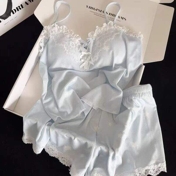 Korean Comfort Home Clothes Sleepwear Two Piece Set - Image 1