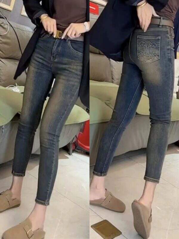 Thin and petite figure, nine point cigarette tube pants - Image 1