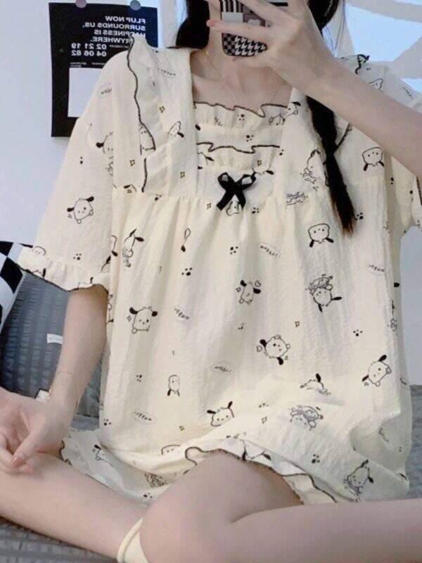 Butterfly knot pajamas cute summer set - Image 5