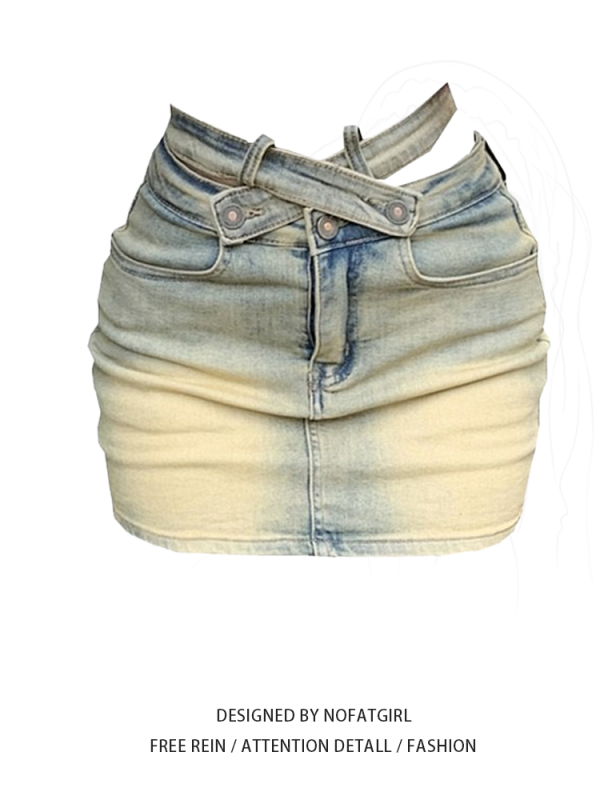 American gradient denim short skirt - Image 2