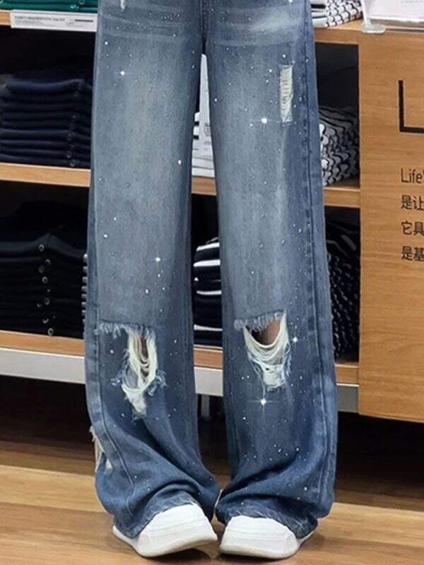 Vintage ripped denim pants - Image 4