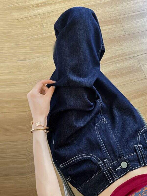 Blue Tencel Straight Tube Soft Jeans - Image 4