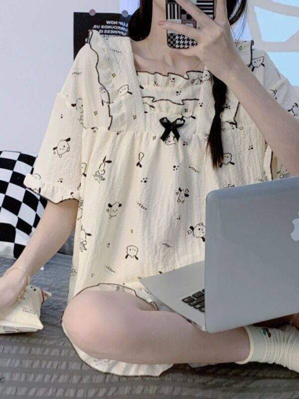 Butterfly knot pajamas cute summer set - Image 4