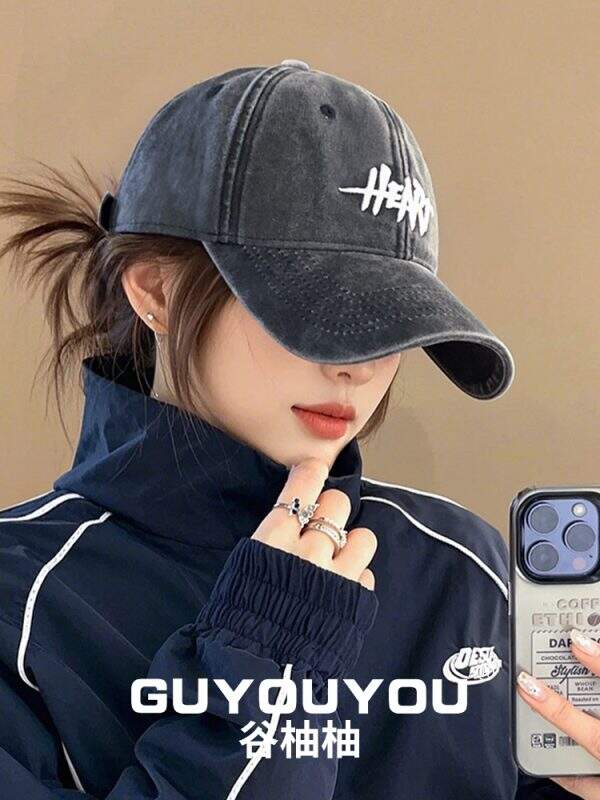 Water washed embroidered baseball cap - Image 1