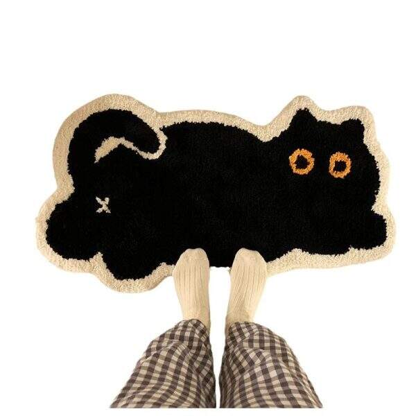 Cute Black Cat Carpet - Image 5