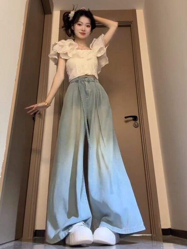 Retro loose denim pants - Image 2
