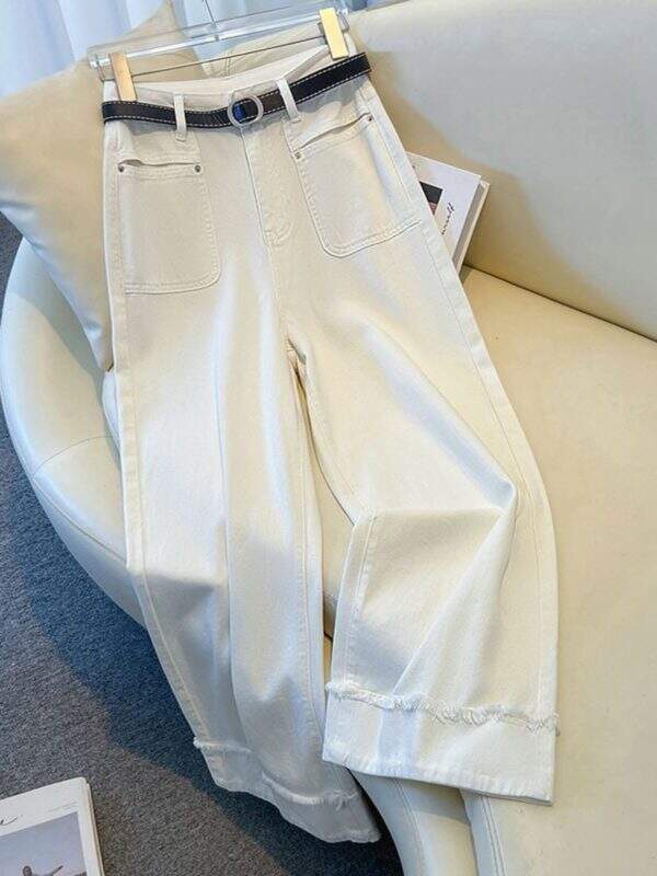 White jeans with wide legs - Image 1