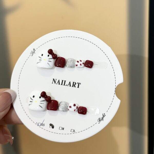 Red Kitty wearable nails - Image 3