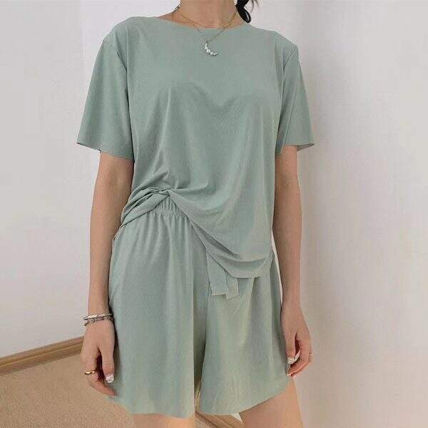 Thin Ice Silk Sleepwear Two Piece Set - Image 3