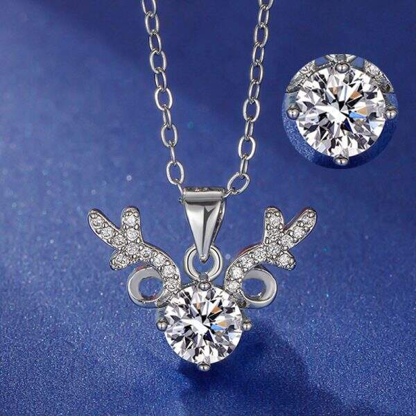 Fashionable Antlers Brick and Stone Necklace - Image 1
