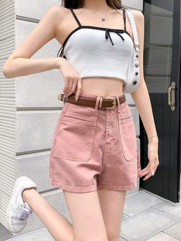High waisted denim shorts - Image 2