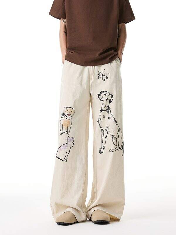 Graffiti puppy men's pants - Image 4