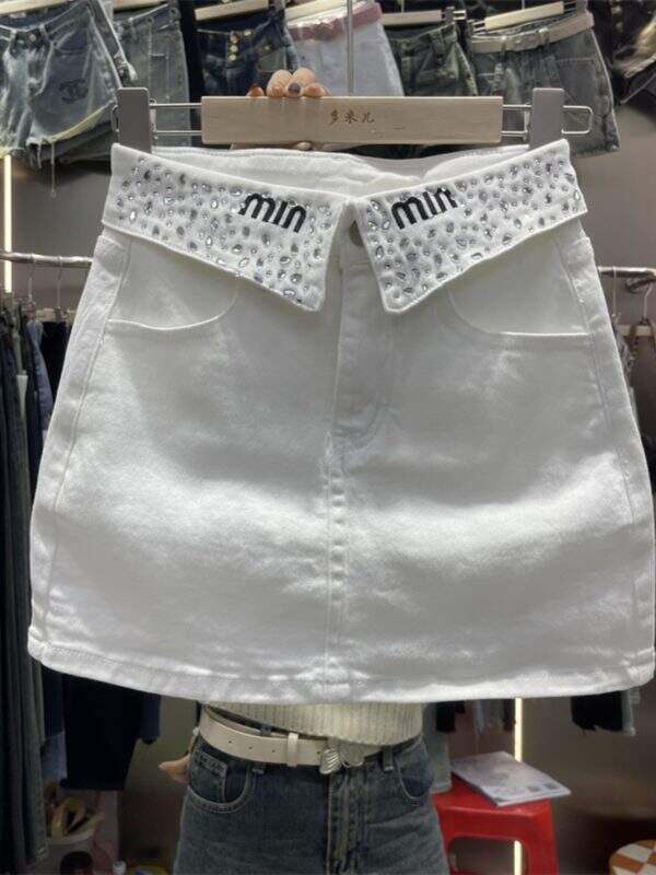 American high waisted denim short skirt - Image 1