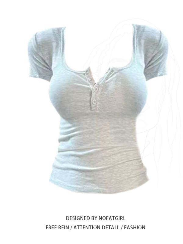 Slim fit waist cinching sexy girl's short top - Image 2