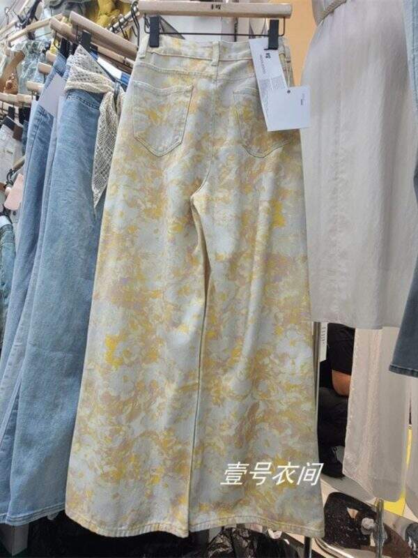 Printed wide leg jeans - Image 4