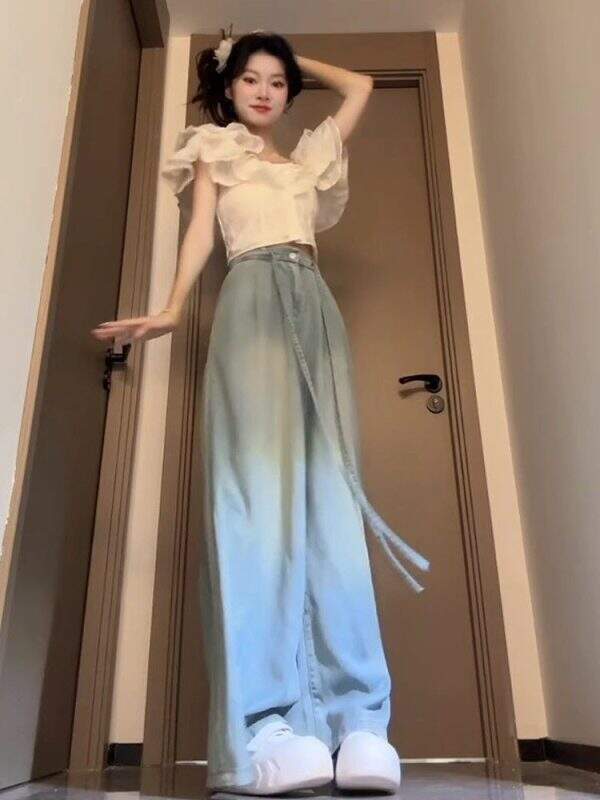 Retro loose denim pants - Image 3