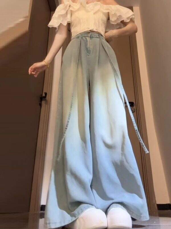 Retro loose denim pants - Image 1