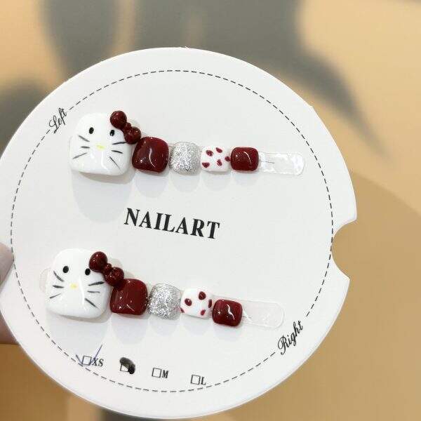 Red Kitty wearable nails - Image 2