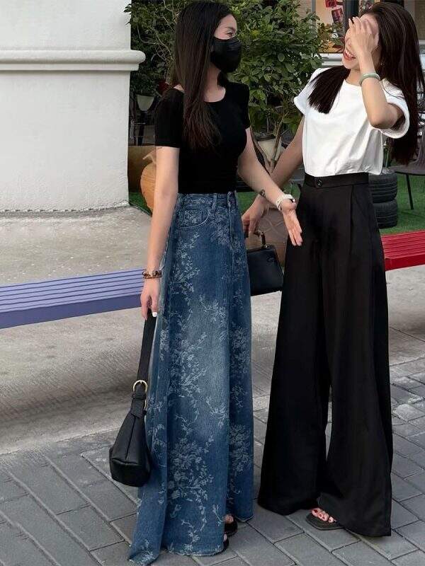 Skinny floral fringed long skirt - Image 4