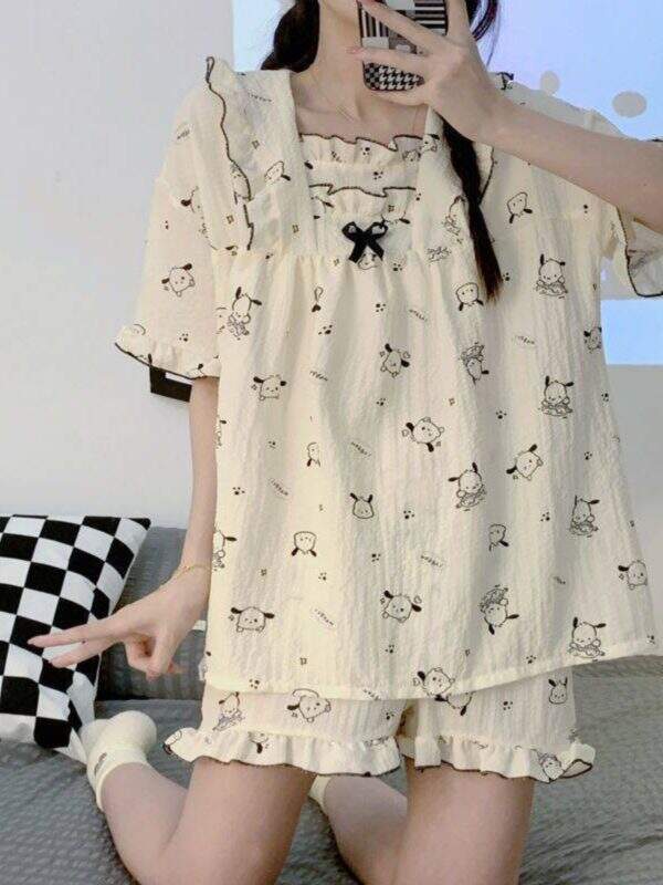 Butterfly knot pajamas cute summer set - Image 1