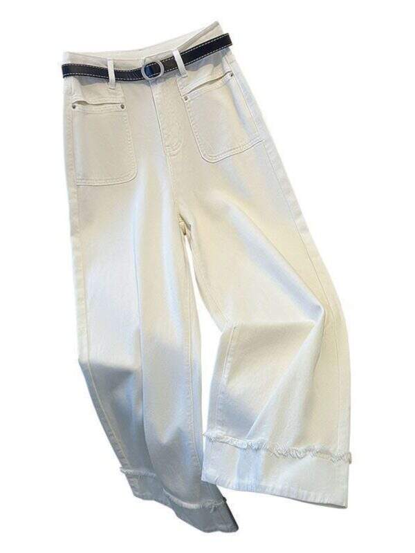 White jeans with wide legs - Image 5