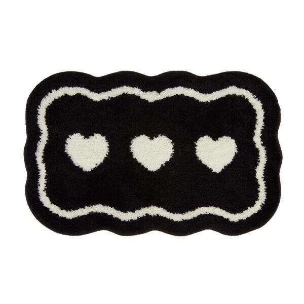 Black and white heart-shaped bathroom carpet - Image 5