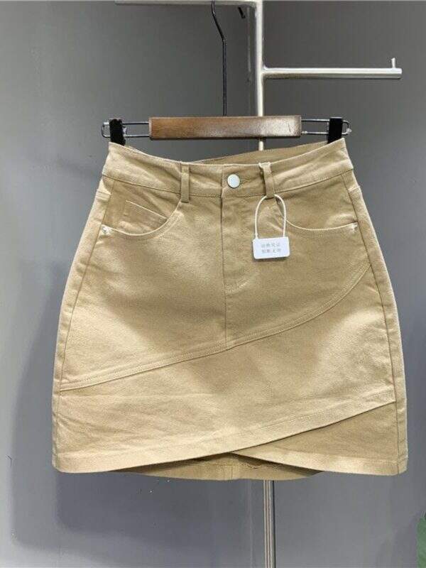 High waisted denim short skirt - Image 1
