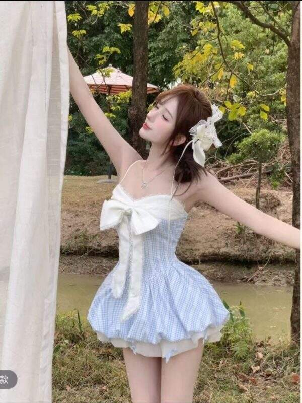 Two-piece plaid dress - Image 3