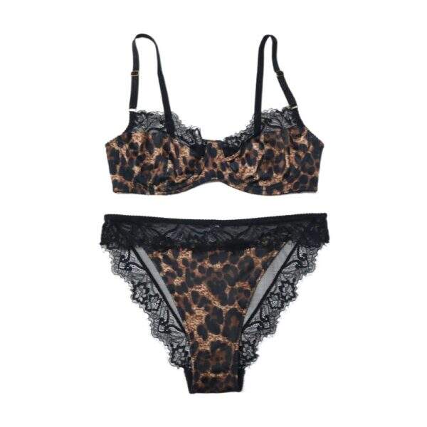 Leopard print sexy lace bra - Image 5