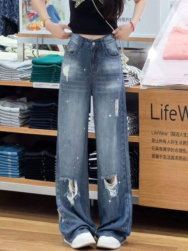 Vintage ripped denim pants - Image 2