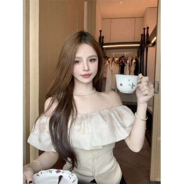 One shoulder lotus leaf edge top - Image 4