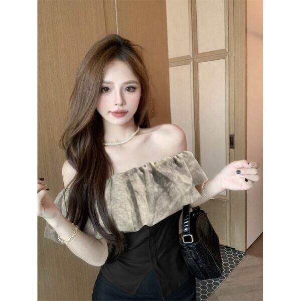 One shoulder lotus leaf edge top - Image 3