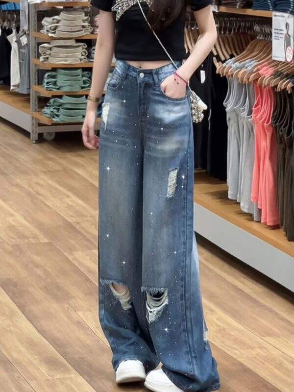 Vintage ripped denim pants - Image 5