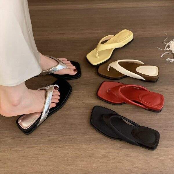 French style exquisite double toed slippers - Image 1
