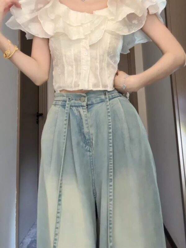 Retro loose denim pants - Image 5