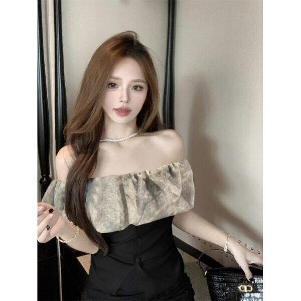 One shoulder lotus leaf edge top - Image 1