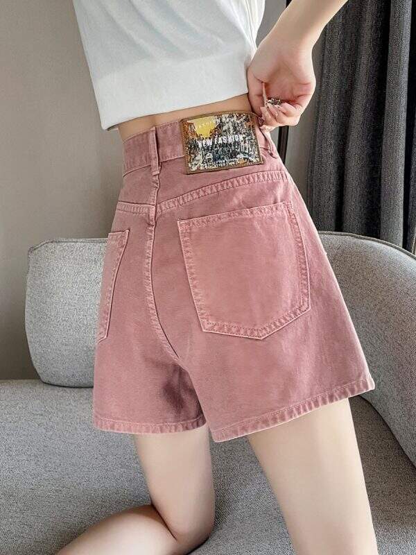 High waisted denim shorts - Image 1
