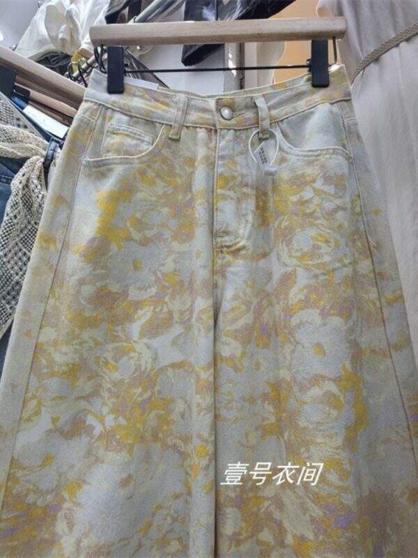 Printed wide leg jeans - Image 2