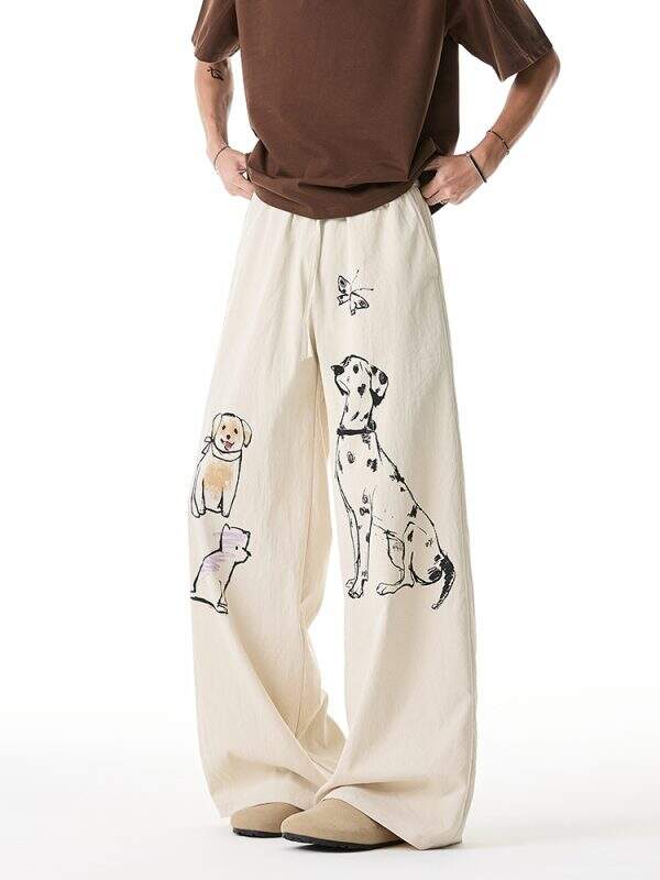 Graffiti puppy men's pants - Image 1