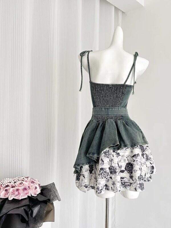 Waist up suspender denim dress - Image 3