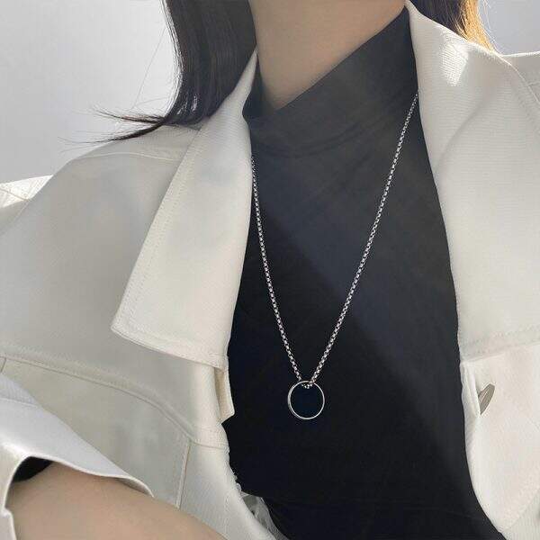 Titanium steel ring necklace - Image 3