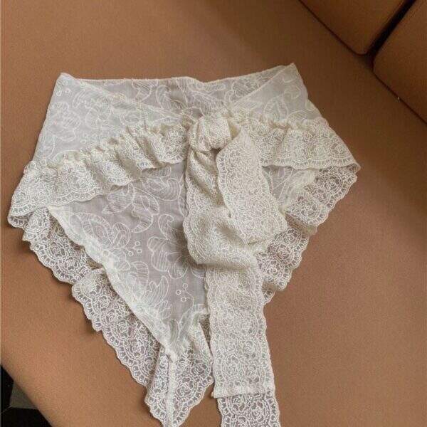 Retro lace lace scarf and headscarf - Image 2