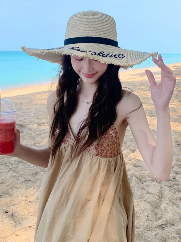 Bow Fashion Woven Straw Hat - Image 2