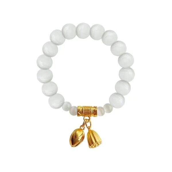 Cat's eye stone lotus bracelet - Image 5