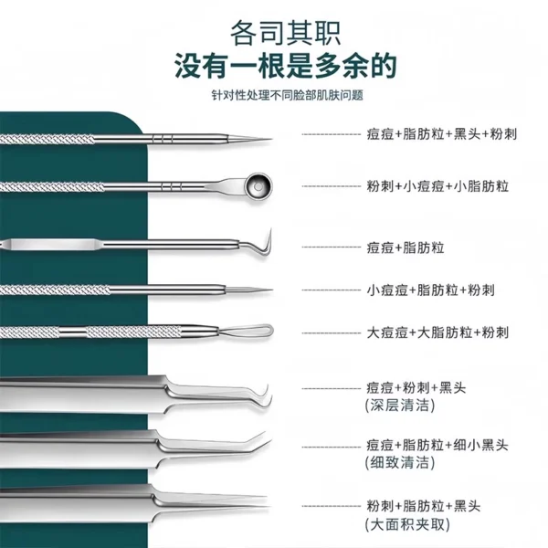 Super pointed cell clip acne needle set tool blackhead removal - Image 5